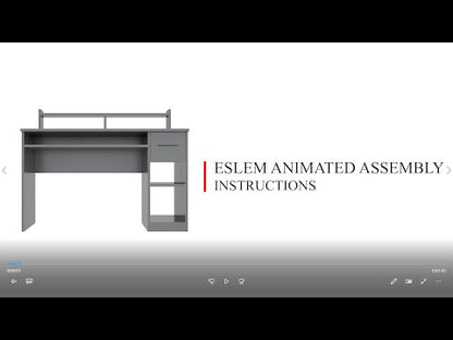 Eslem Computer Desk with Drawer and Shelves