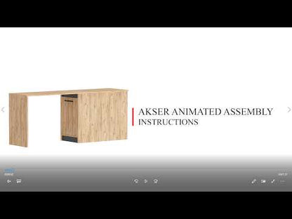 Akser 180 cm Wide Computer Desk with Cabinet