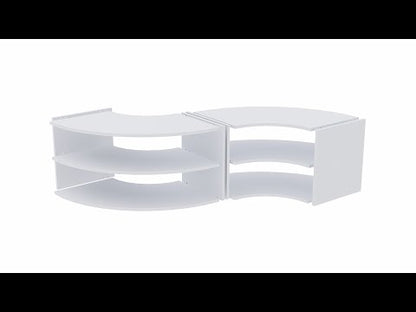 Mueble TV esquinero multifuncional Banas con estantería para televisores de hasta 78 pulgadas, estantería convertible de 4 niveles con almacenamiento y mesa auxiliar