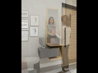 Stella Console Table Dresuar with Drawer and Mirror