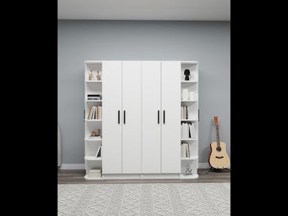 Linda-Lusus 6-Door Double Wardrobe Set with Shelves & Cabinets – 180 cm Modern Bedroom Storage Closet with Hanging Rails