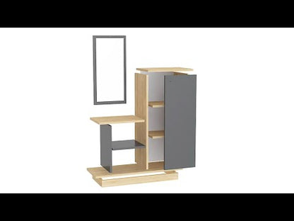 Asia Console Table Dresser with Cabinet, Shelves and Mirror