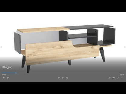 Mueble de TV y Centro Multimedia Alba con Armarios y Estantes