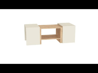 Mesa de centro anidable con estantes de almacenamiento, juego de 3, Sartos