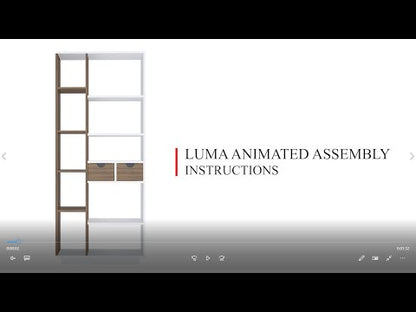 Bibliothèque Luma avec tiroirs et étagères