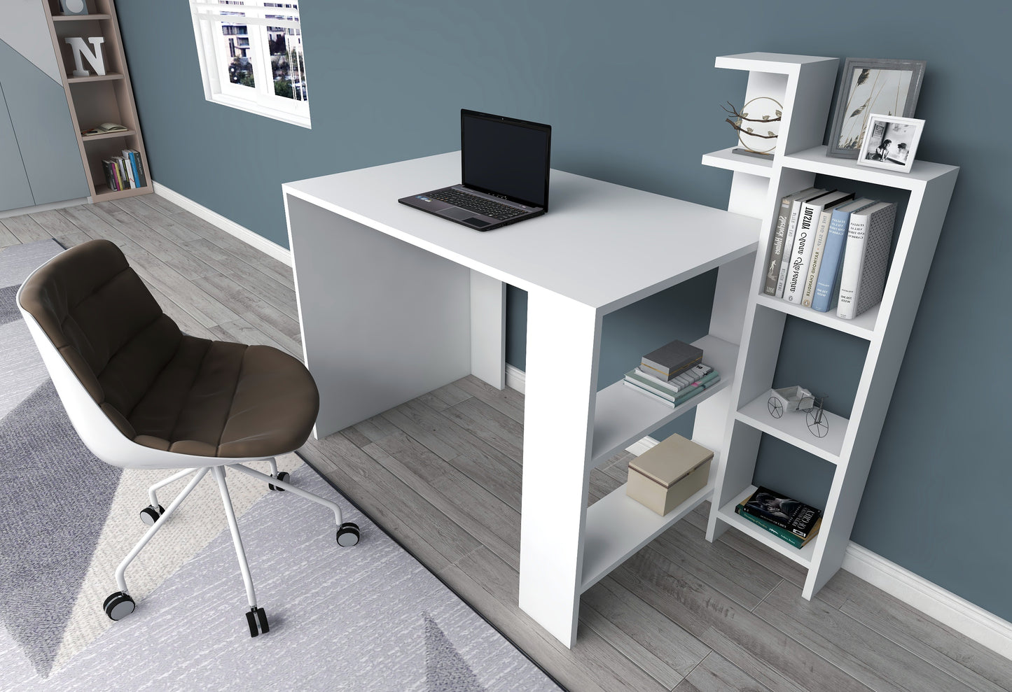 Vitas Computer Desk with Shelves