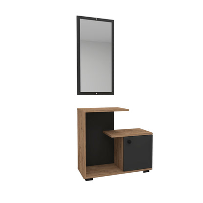 Ales Dresuar Console Table with Cabinet, Shelves and Mirror
