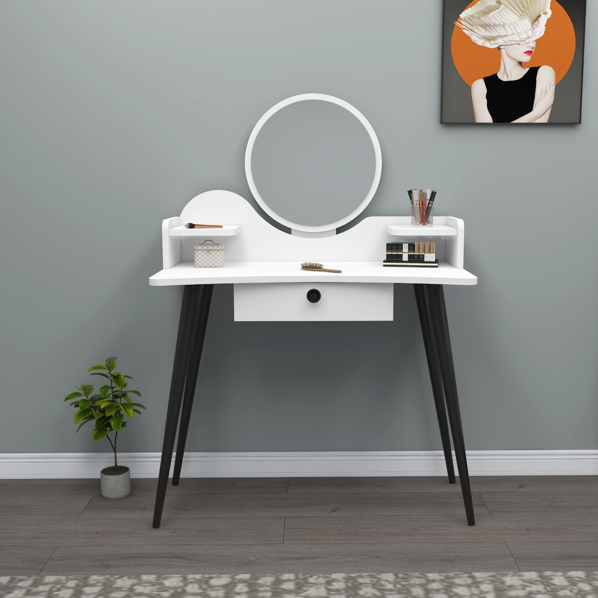 makeup table, makeup vanity, vanity table, vanity with mirror, vanities, dressing table, toilet table, bedroom furniture, drawer