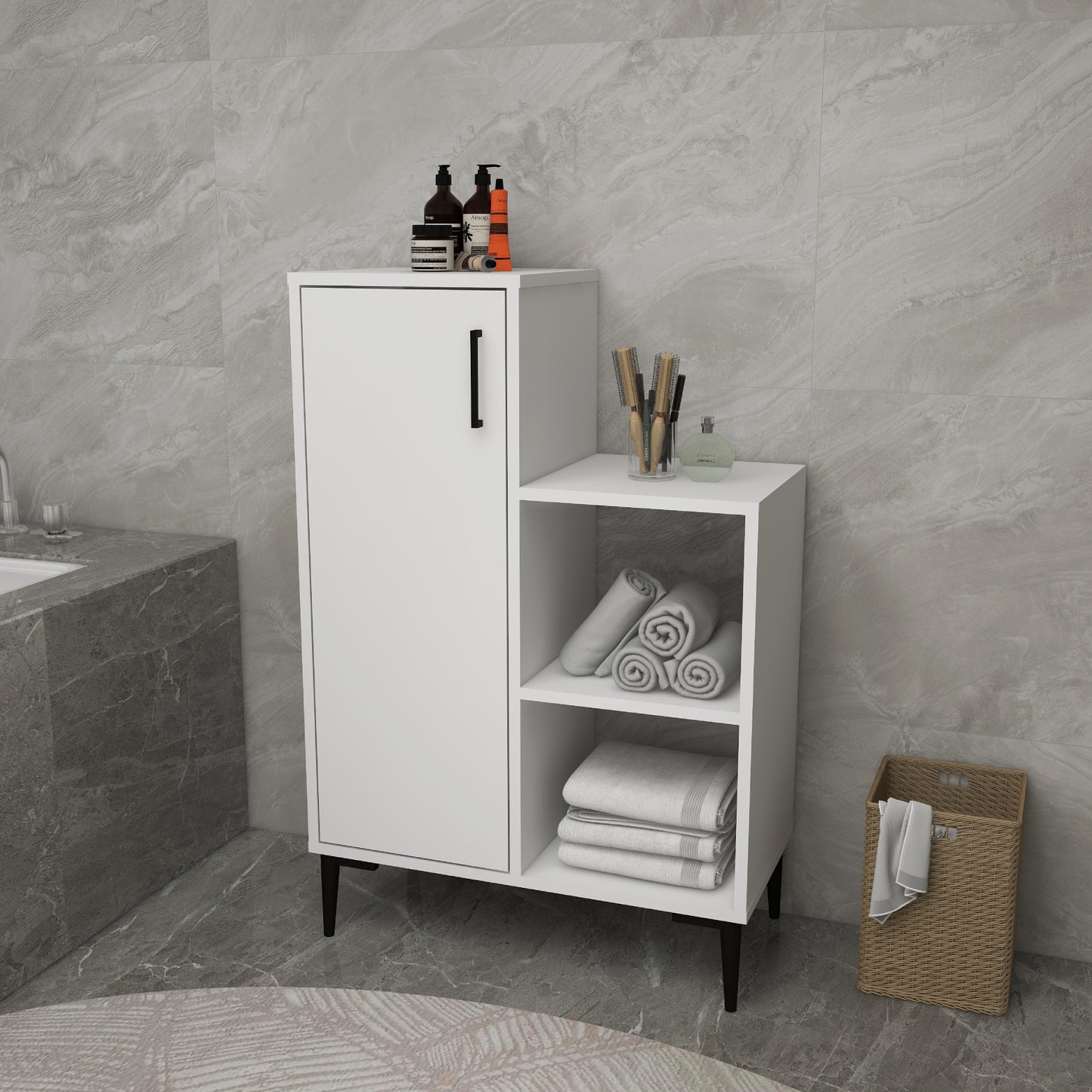 Beate Bathroom Cabinet with Shelves