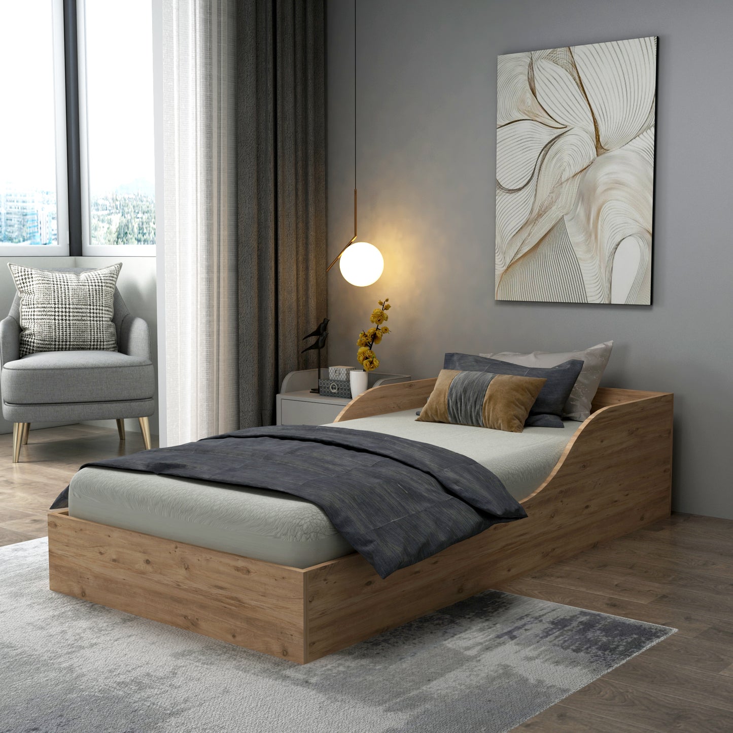 Brian Bedstead Bed Frame with Headboard