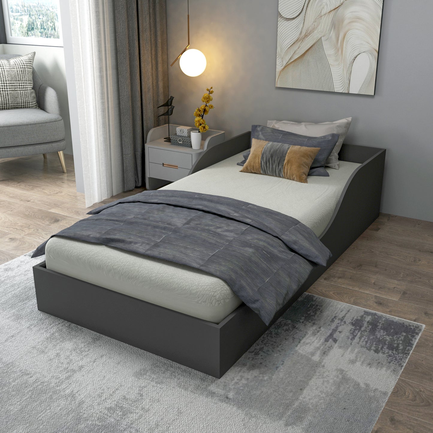 Brian Bedstead Bed Frame with Headboard