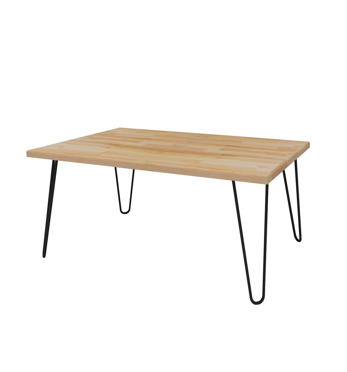 Century Solid Wood Coffee Table with Metal Legs - Destina Home