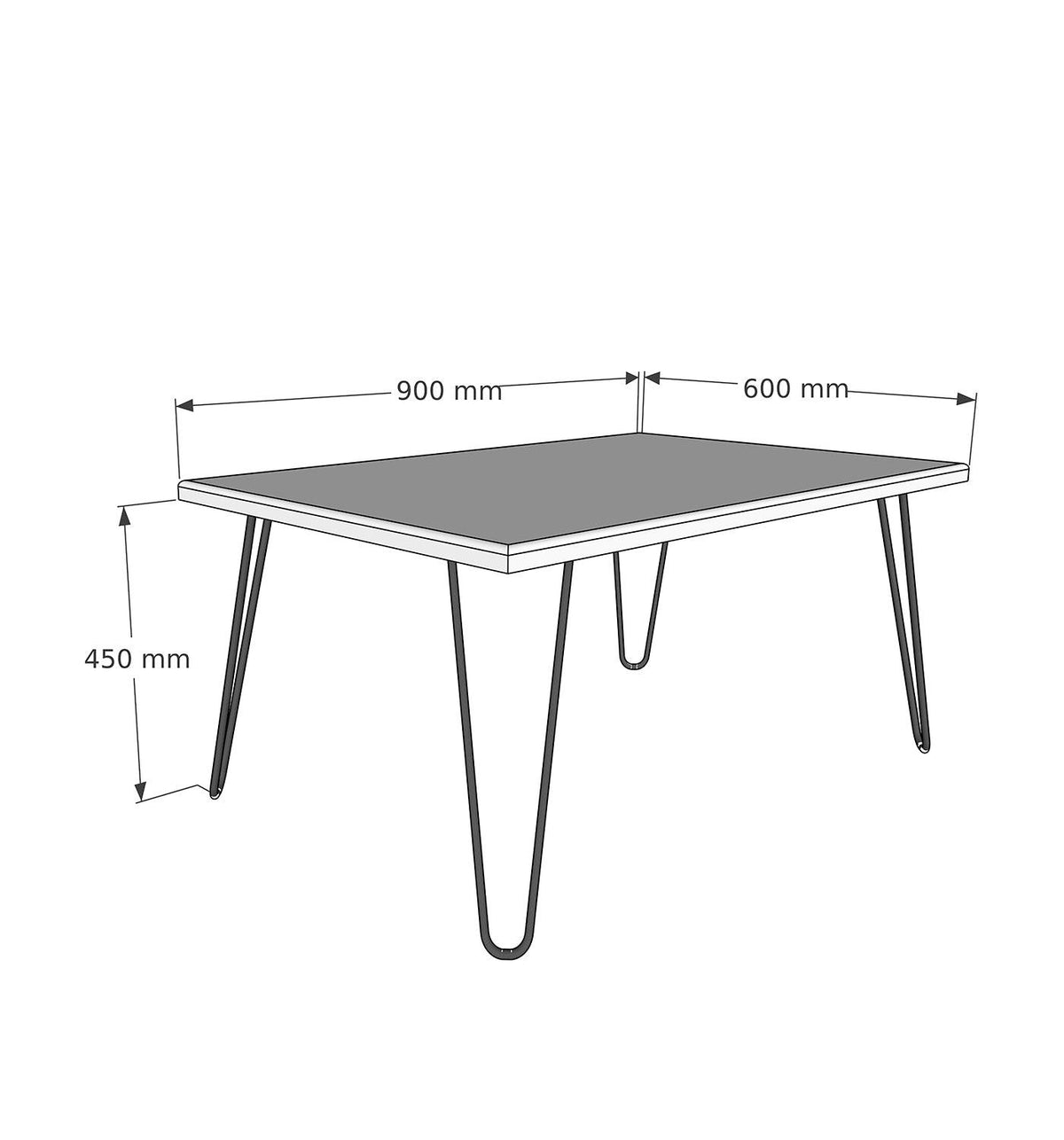 Century Solid Wood Coffee Table with Metal Legs - Destina Home