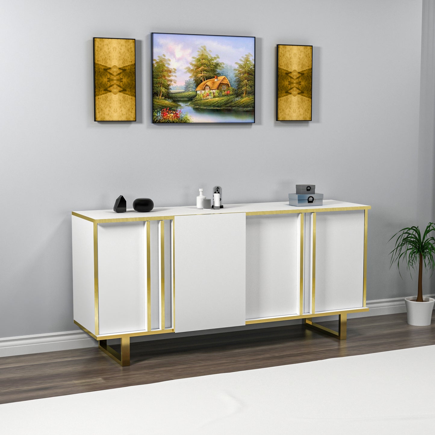 Fido Sideboard with Cabinets and Shelves