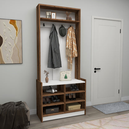 Edrice Hallway Coat Rack with Shelves