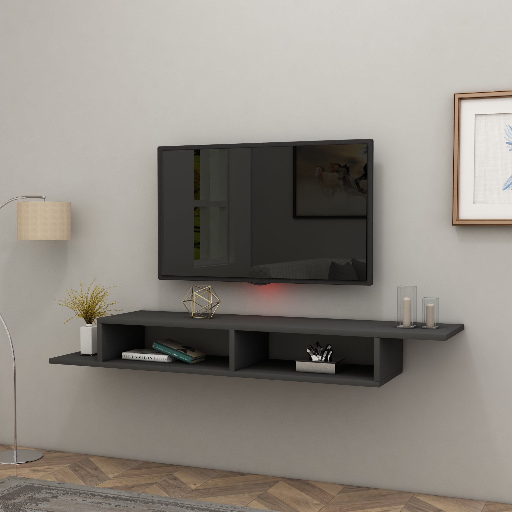 Wall mounted floating on sale tv stand