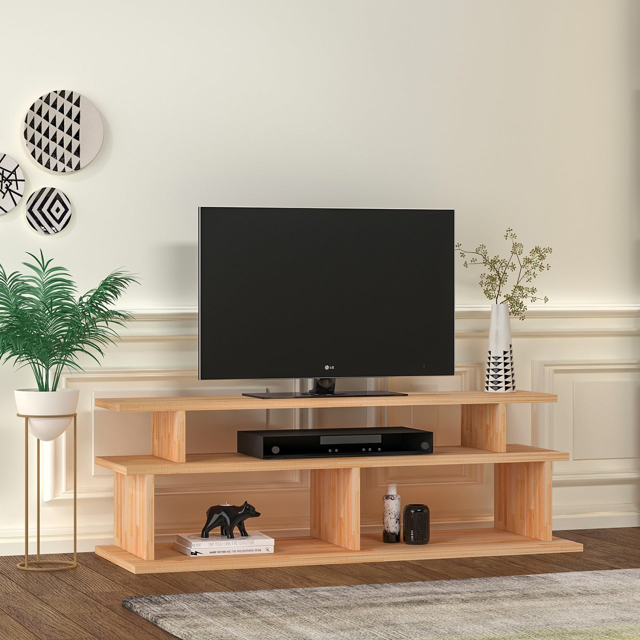 Solid Pine Wood Handmade TV Stand and Media Console for TVs up to 50" Vincent