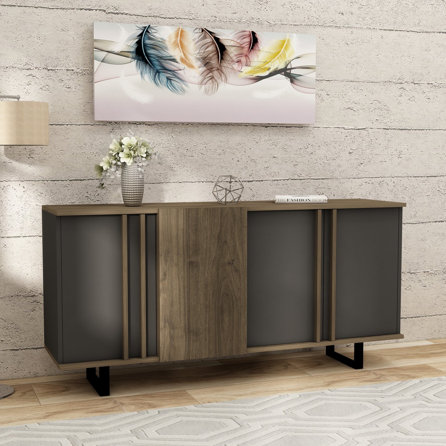 storage cabinet, sideboard, cupboard, credenza, console, closet, cellarette, buffet