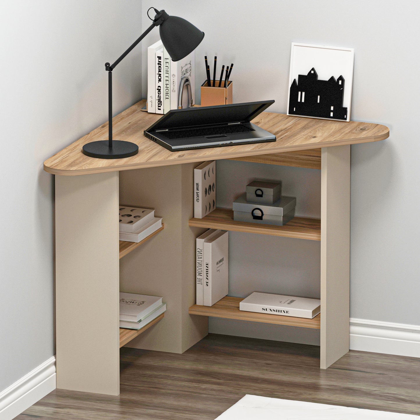 Computer Desk with Shelves Gredos