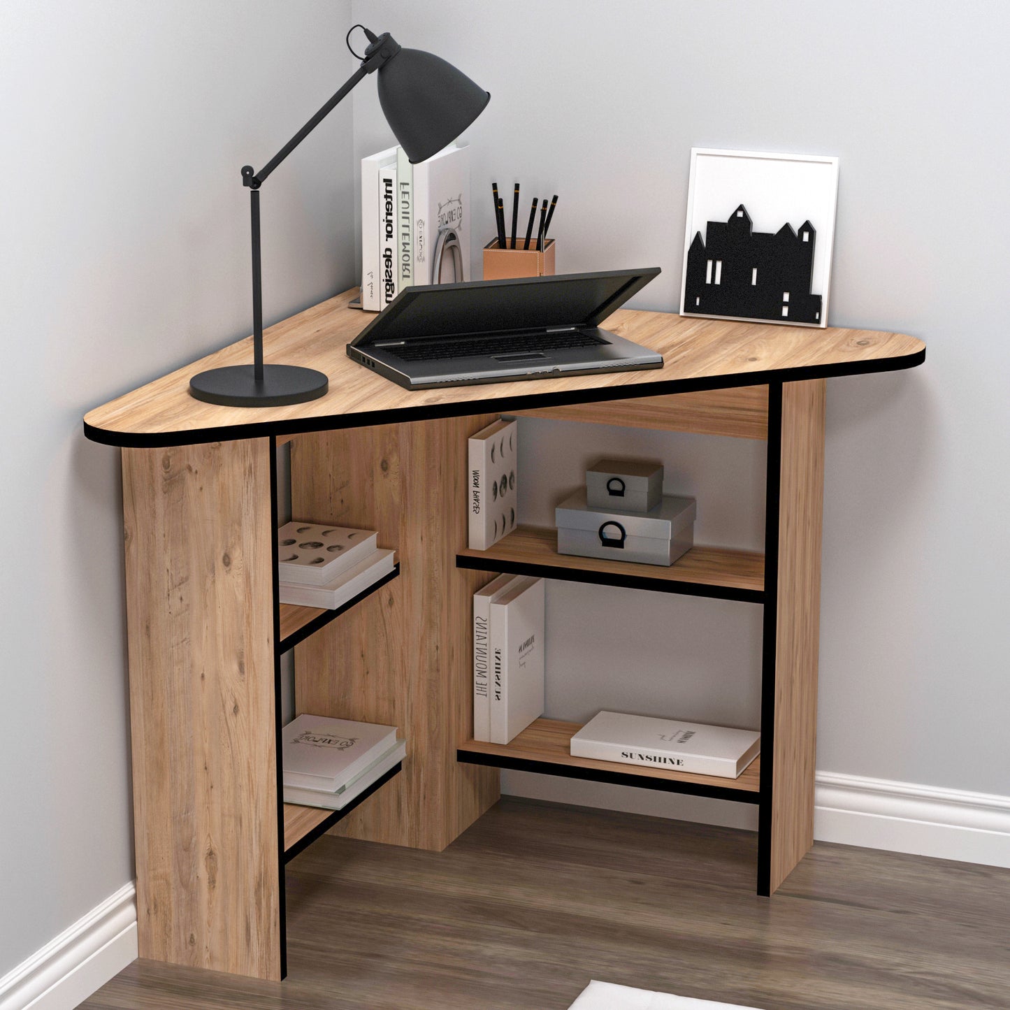 Computer Desk with Shelves Gredos