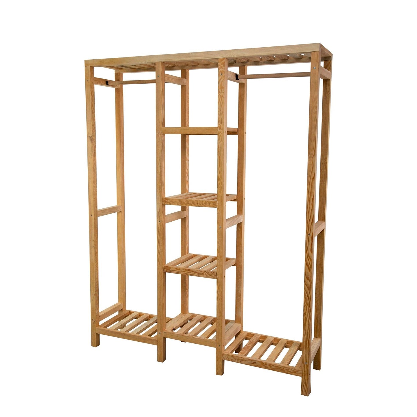 Indigo 55 Handmade Solid Pine Wood Open Wardrobe | Destina Home