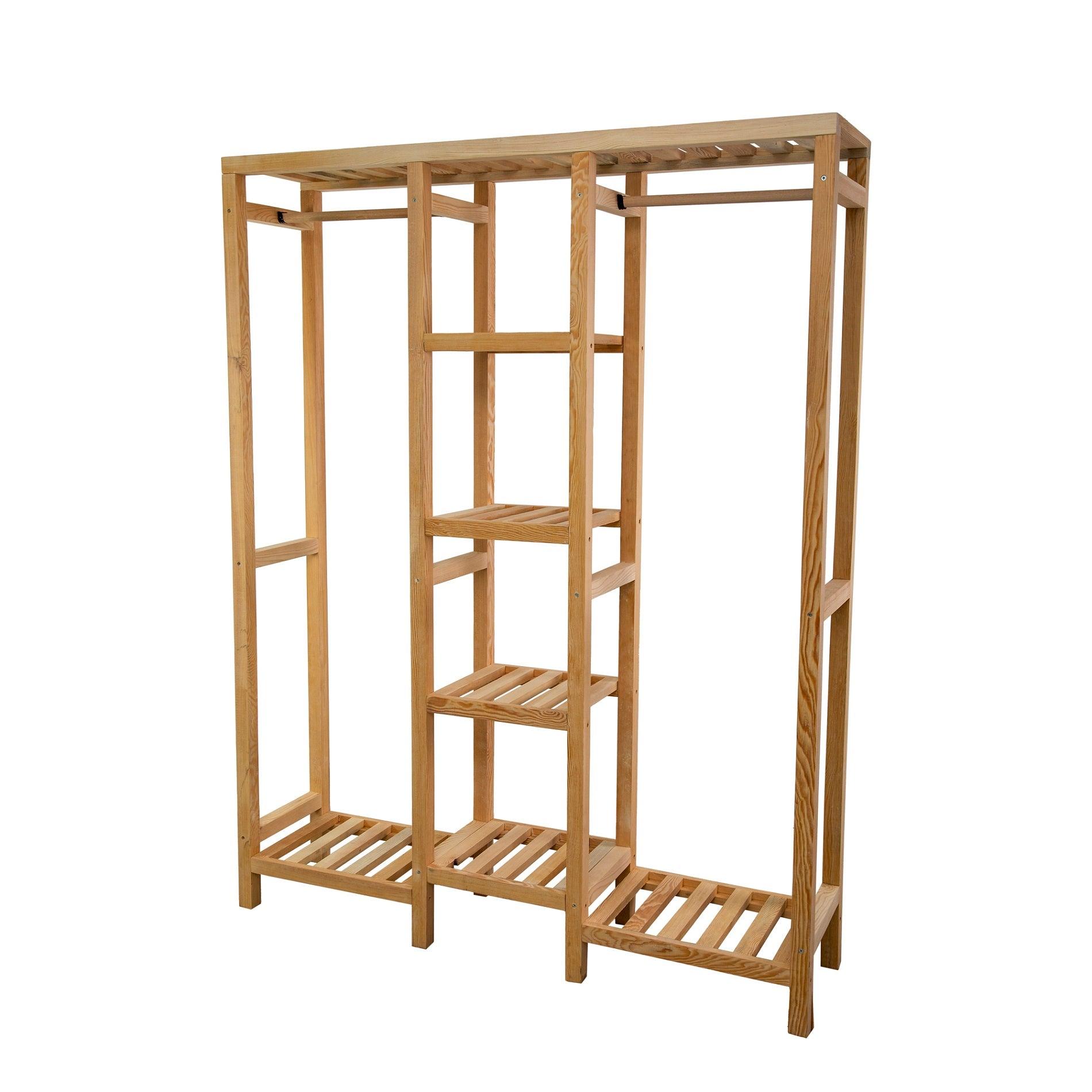 Indigo 55 Handmade Solid Pine Wood Open Wardrobe | Destina Home