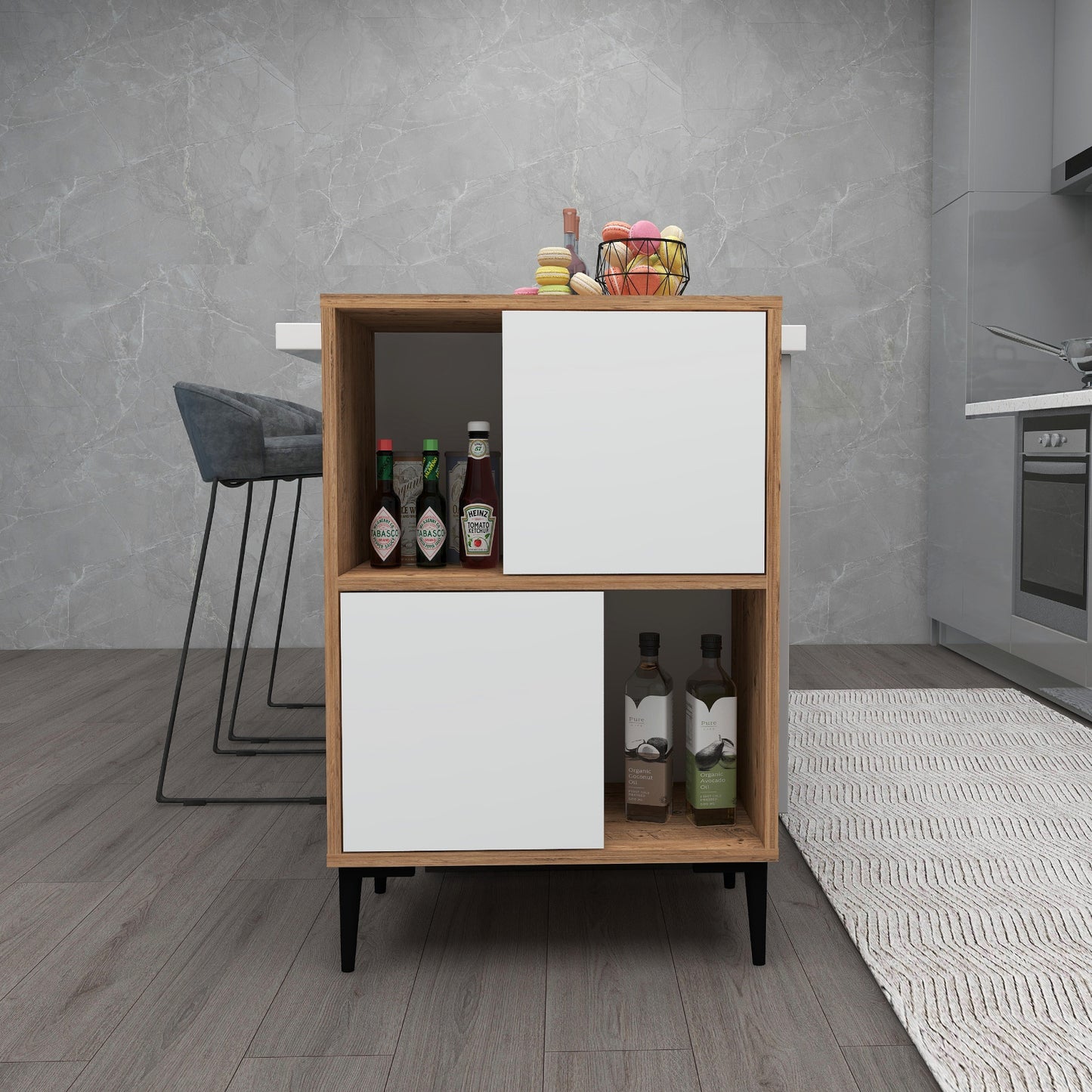 Jeremy Kitchen Cabinet with Shelves