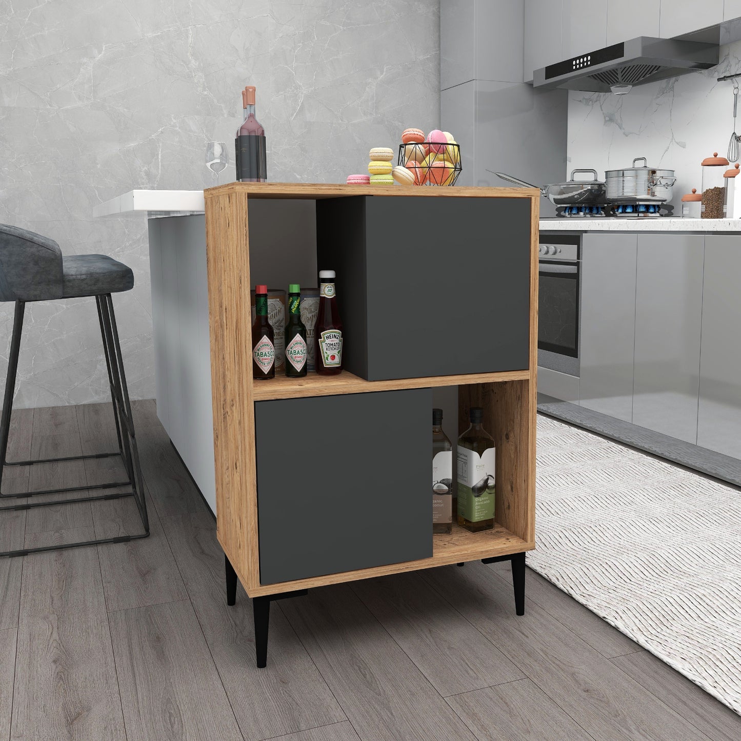 Jeremy Kitchen Cabinet with Shelves