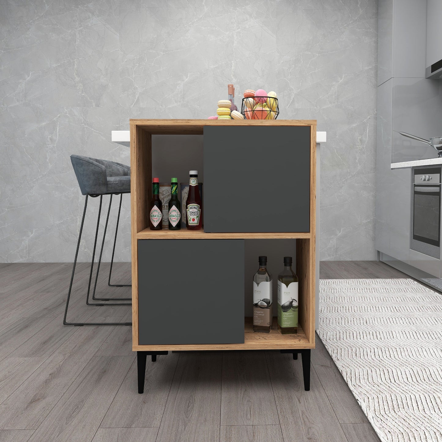 Jeremy Kitchen Cabinet with Shelves