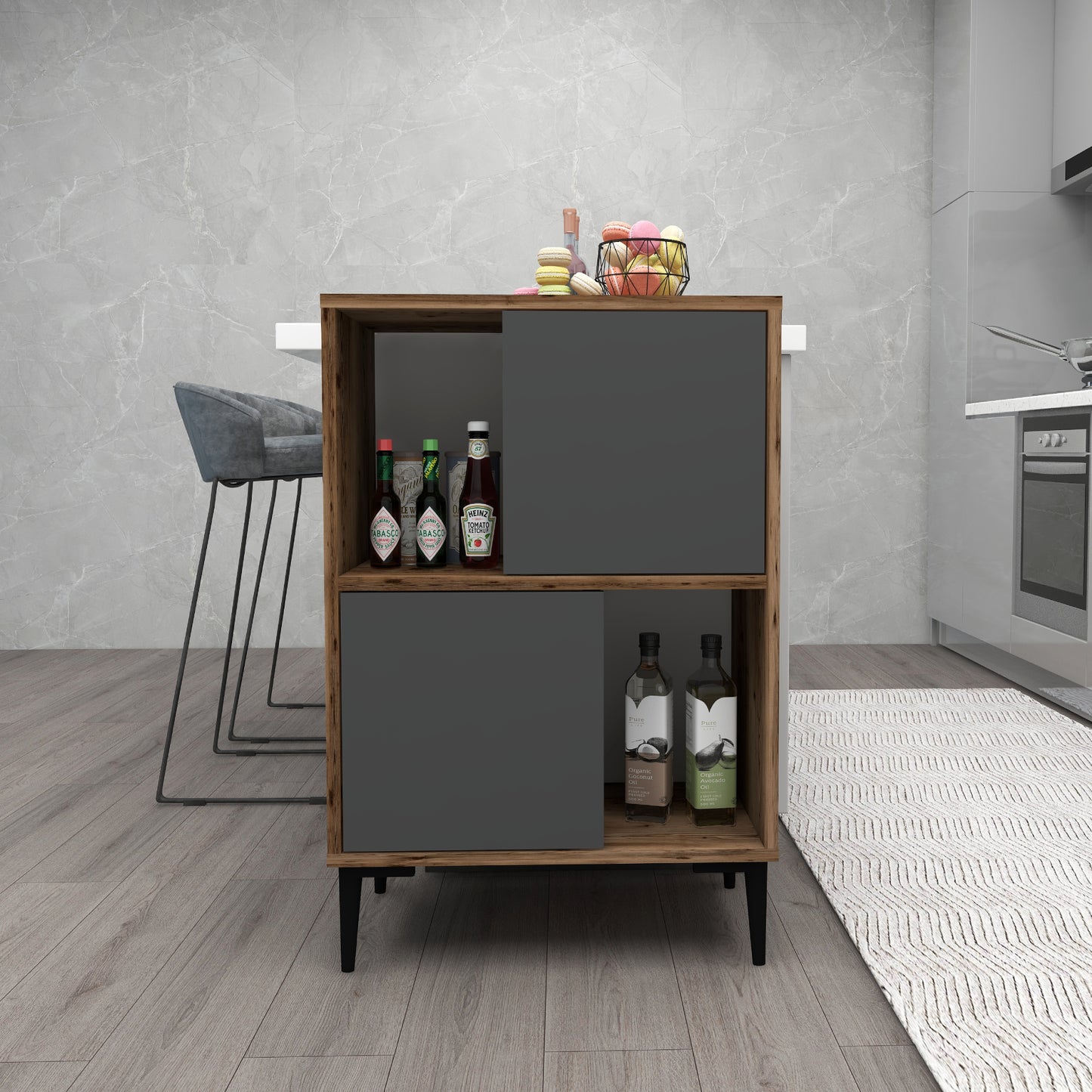 Jeremy Kitchen Cabinet with Shelves