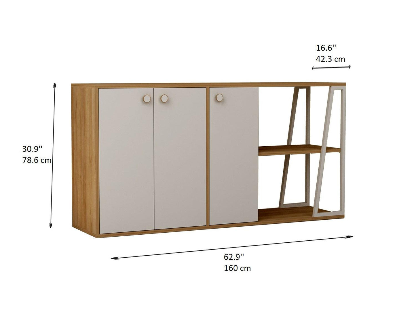 Avena Sideboard with Cabinets and Shelves - Destina Home