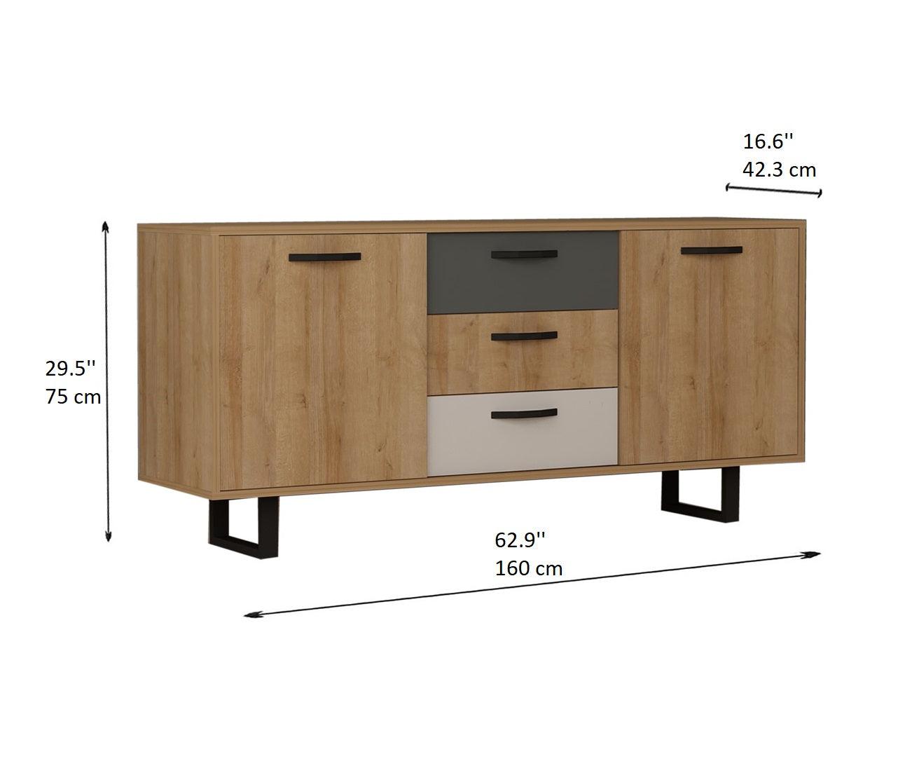 Agustine Sideboard with Cabinets and Drawers - Destina Home