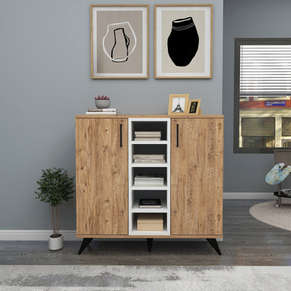 Leander Bookcase with Cabinets and Shelves