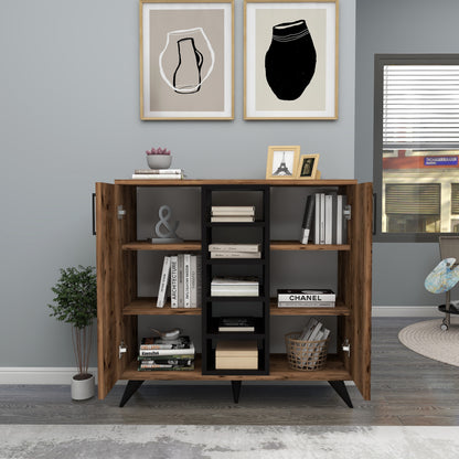 Leander Bookcase with Cabinets and Shelves