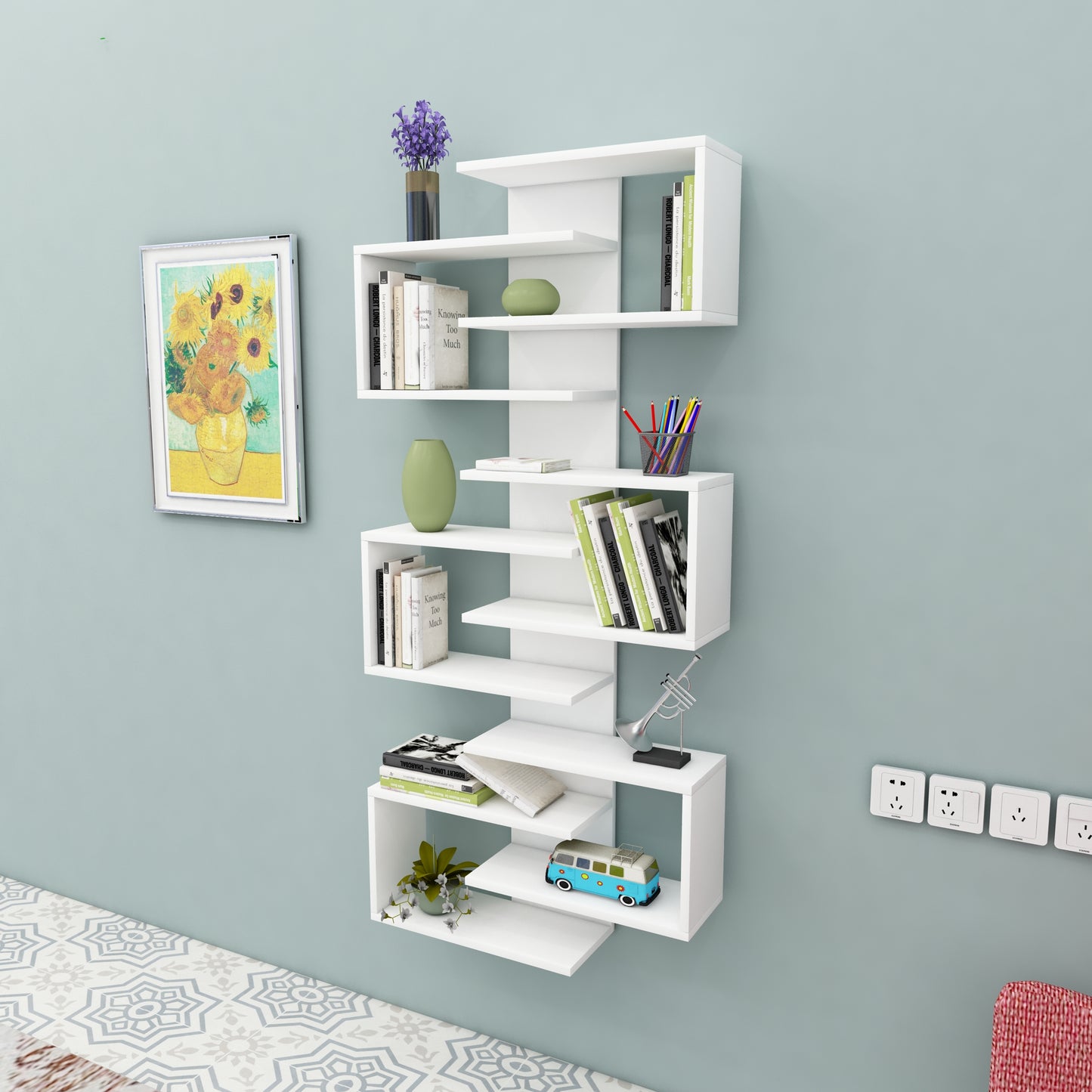 shelving unit, shelf, bookshelf, bookcase, bookcase styling, bookcase decor, bookcase design