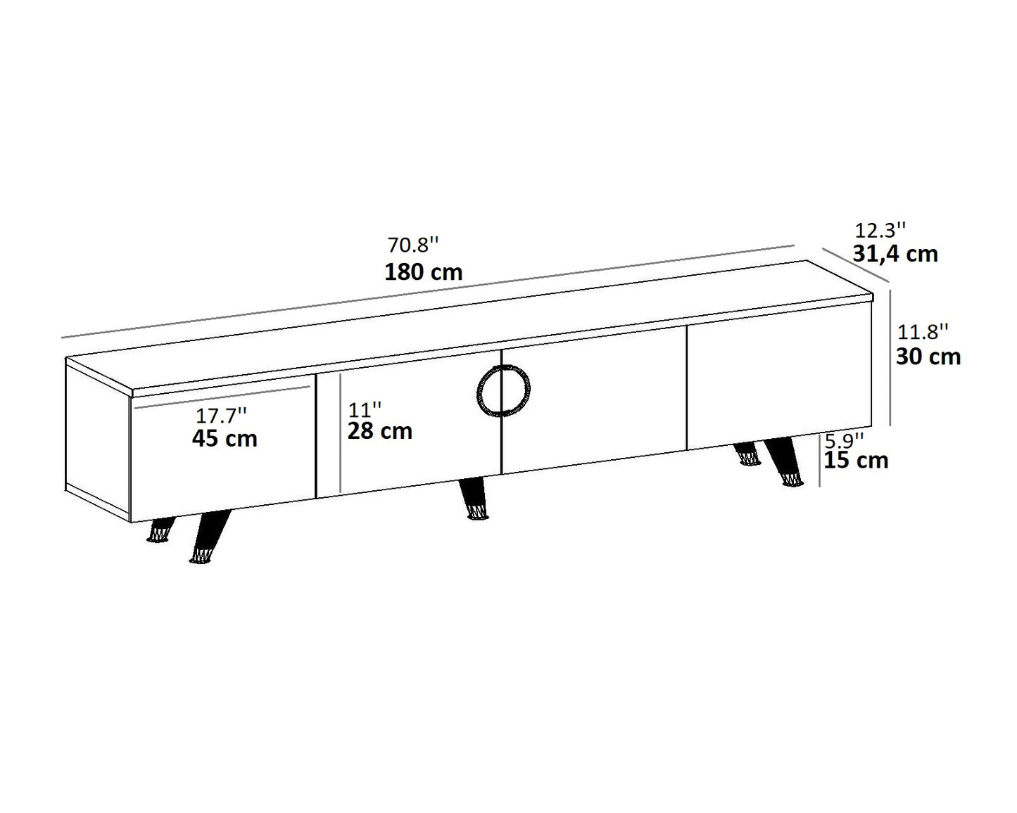 TV Stand with Cabinets Plana