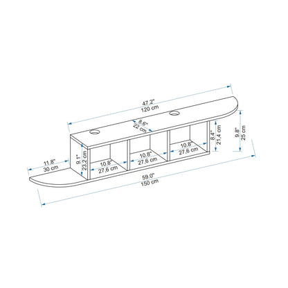 Livius Floating TV Stand with Shelves for TVs up to 65"