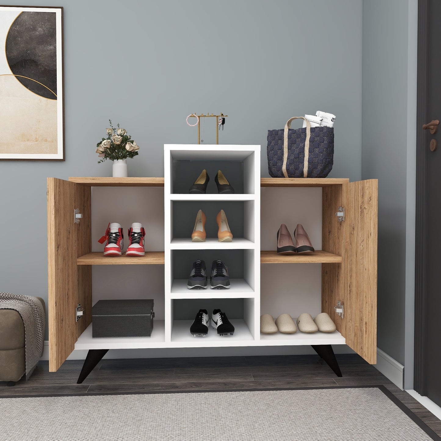 Minta Shoe Storage Shelf with Cabinet