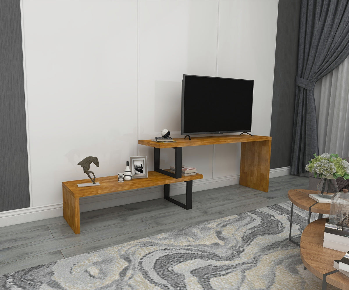 Lucian Solid Pine Wood Metal Handmade TV Stand for TVs up to 50"