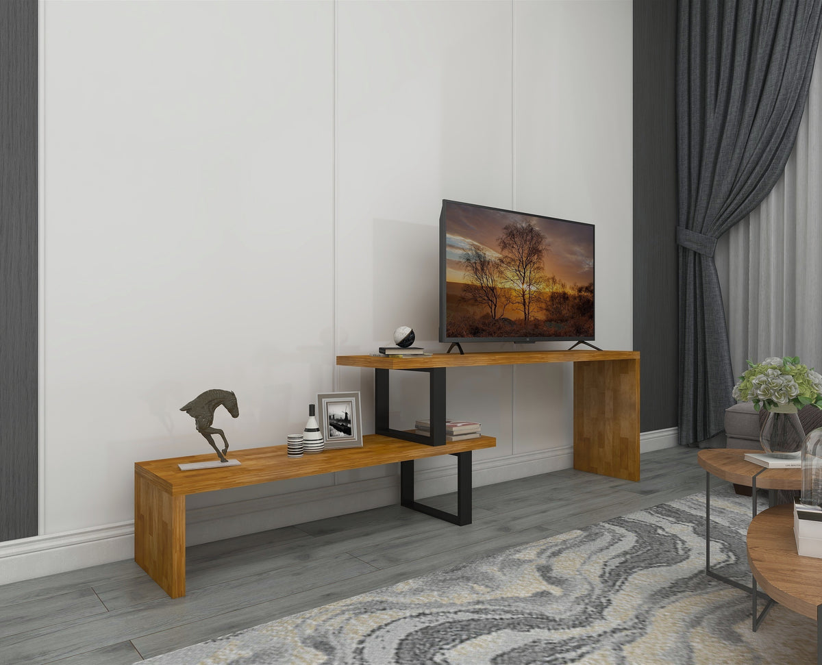 Lucian Solid Pine Wood Metal Handmade TV Stand for TVs up to 50"