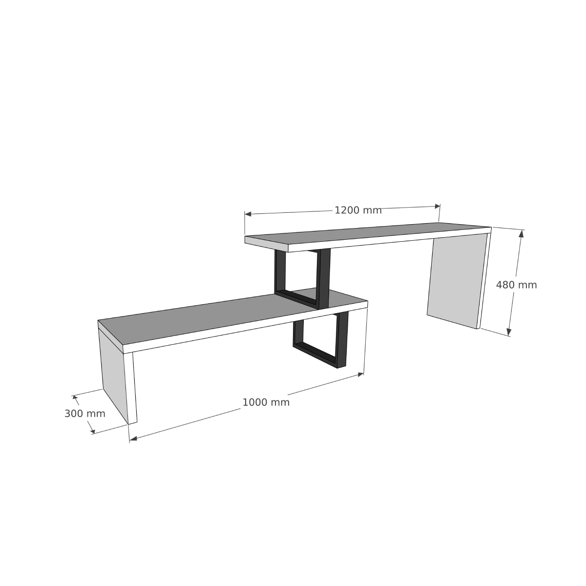 Lucian Solid Pine Wood Metal Handmade TV Stand for TVs up to 50"
