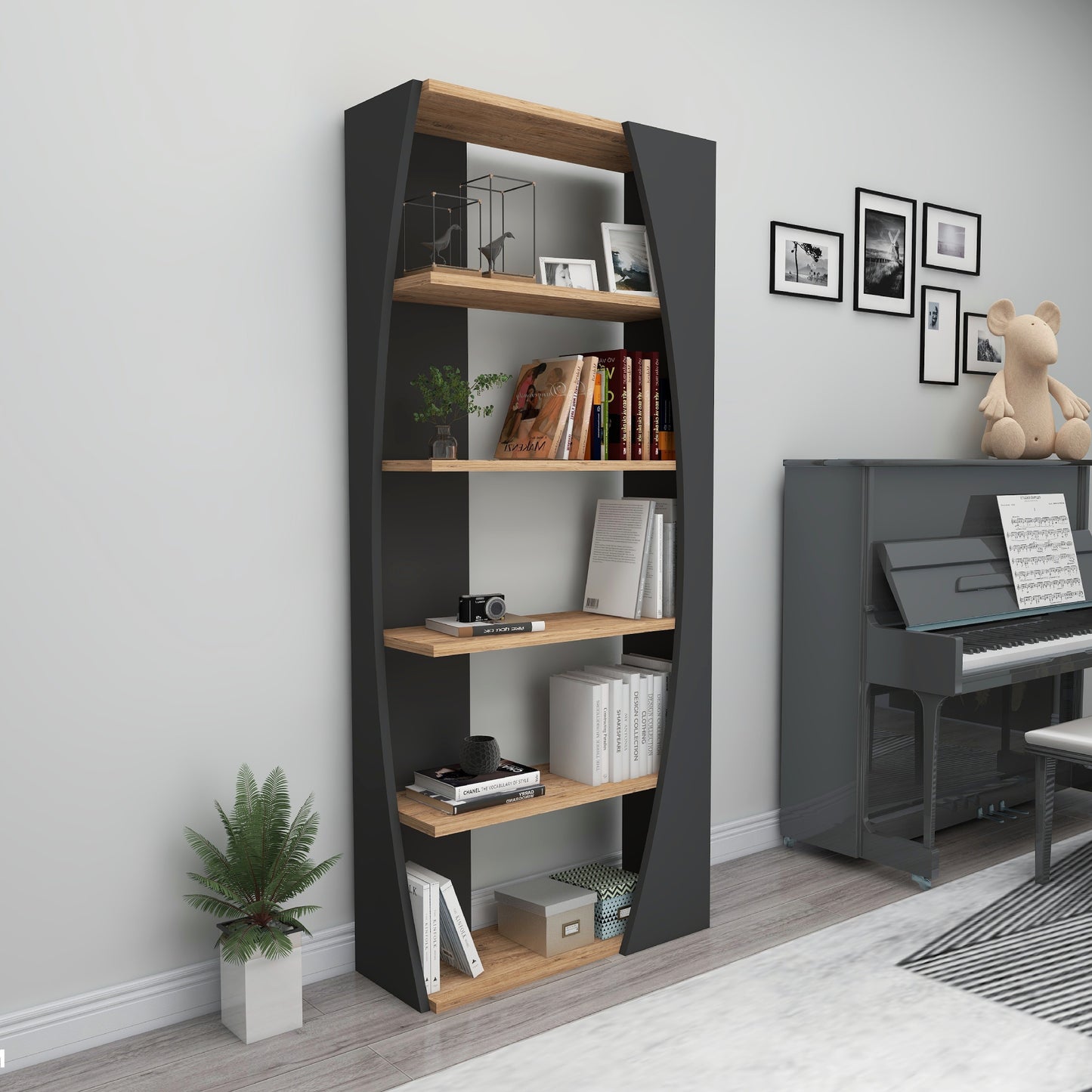 Bookcase, Bookshelf, Floating Bookcase, Floating Bookshelf, Shelving Unit, Shelf, Furniture, Home, Office, Living room, Study room 