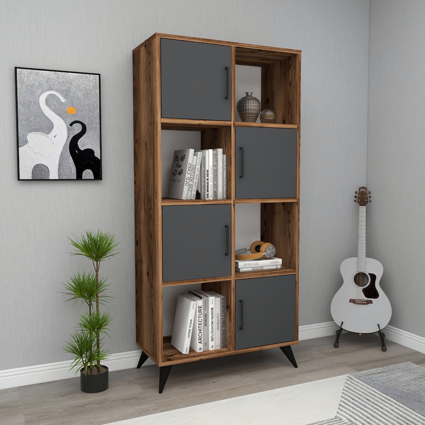 Nyx Bookcase with Cabinets and Shelves