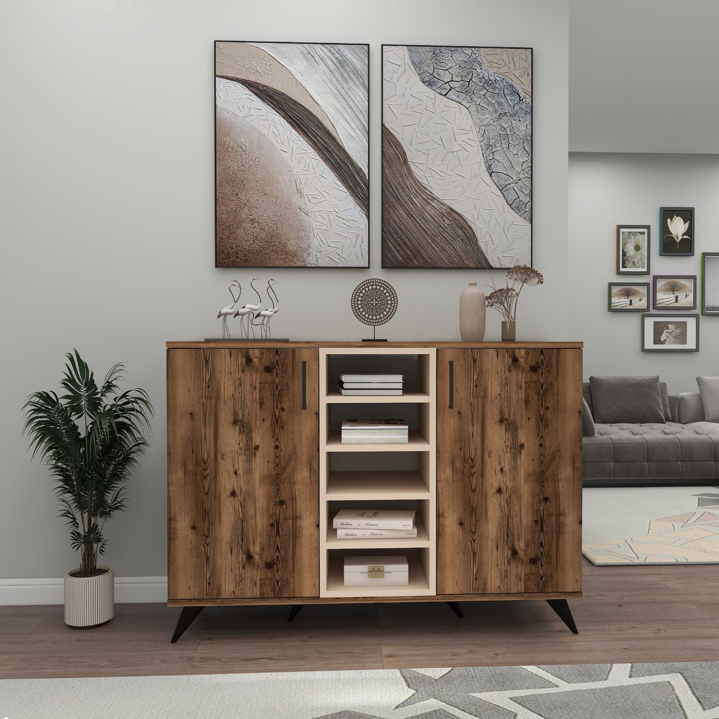 Octavia Sideboard with Cabinets and Shelves