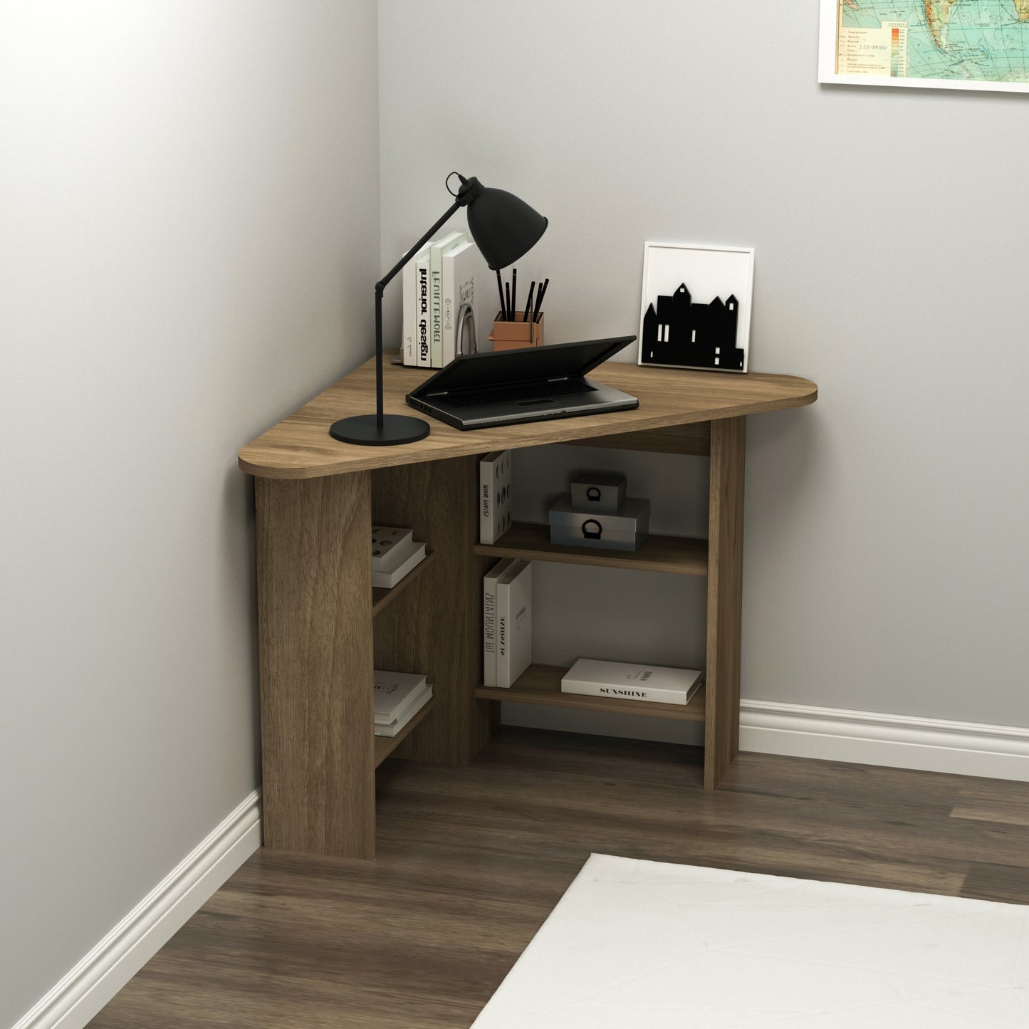 Computer Desk with Shelves Gredos