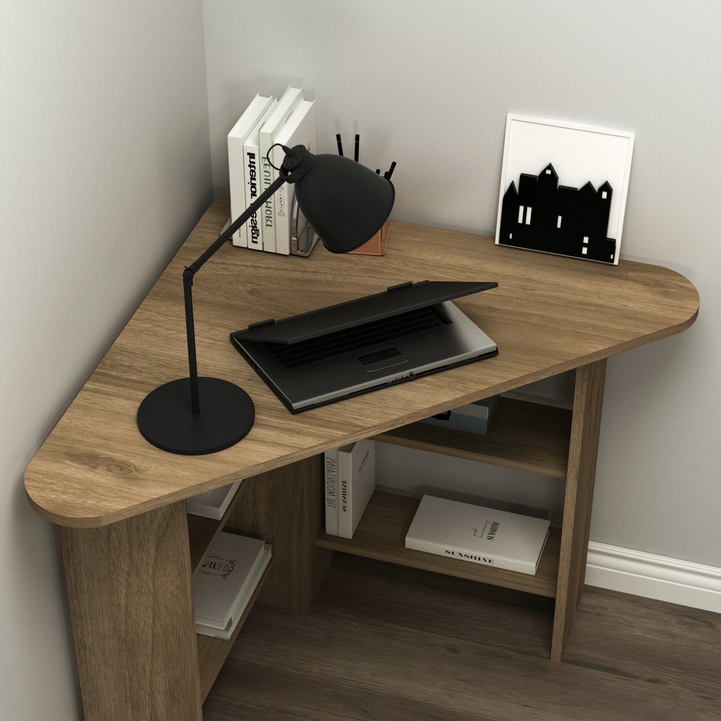 Computer Desk with Shelves Gredos