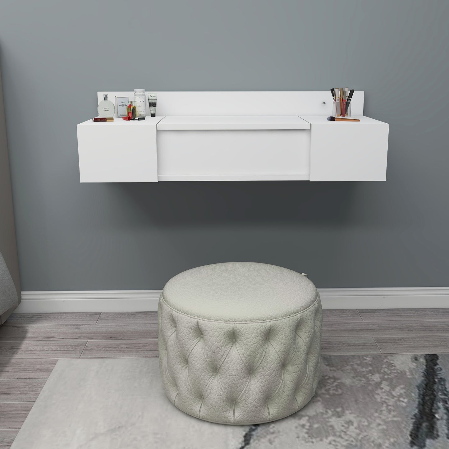 Makeup Vanity Table with Mirror Bertus Wall Mounted Vanity Table