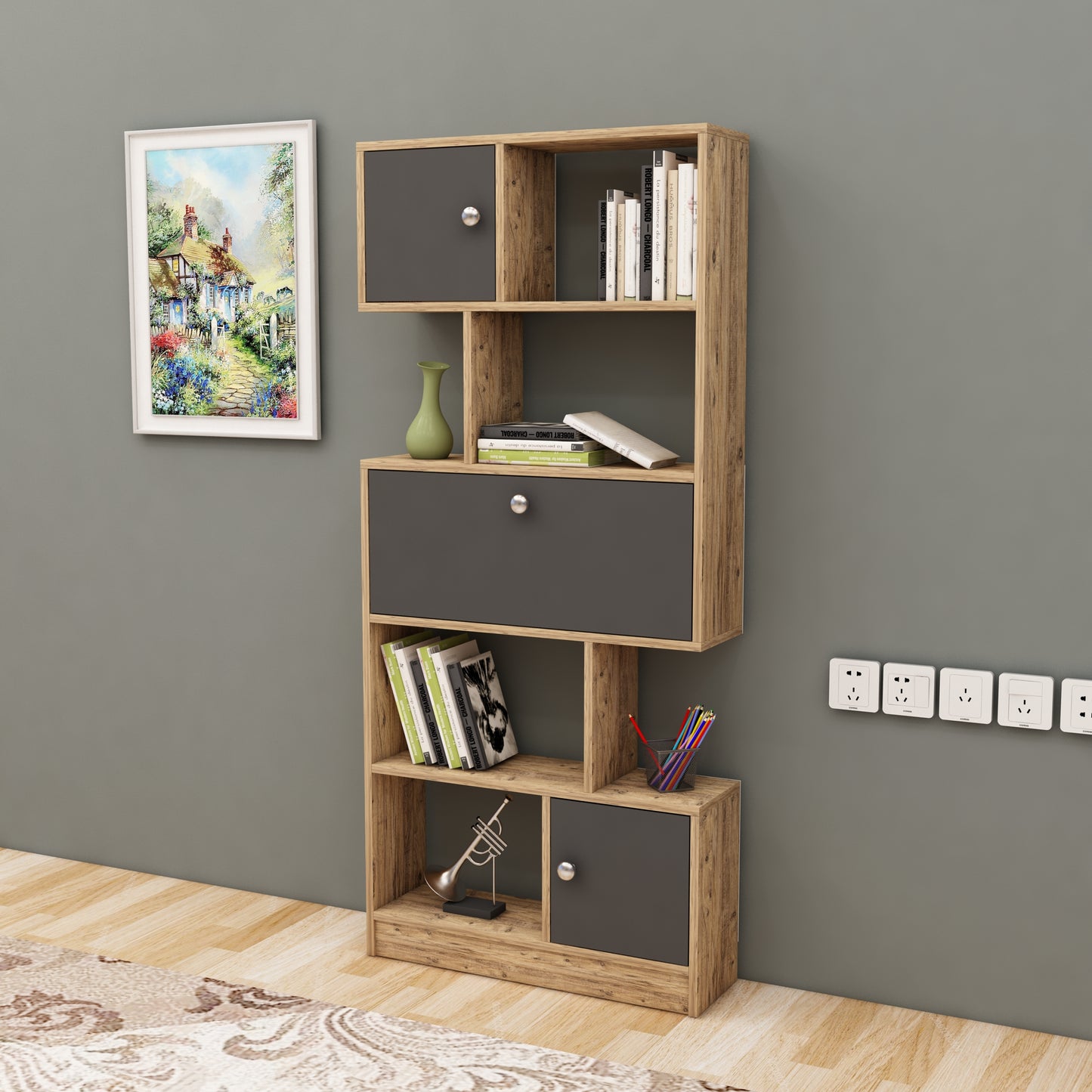 shelving unit, shelf, bookshelf, bookcase, bookcase styling, bookcase decor, bookcase design