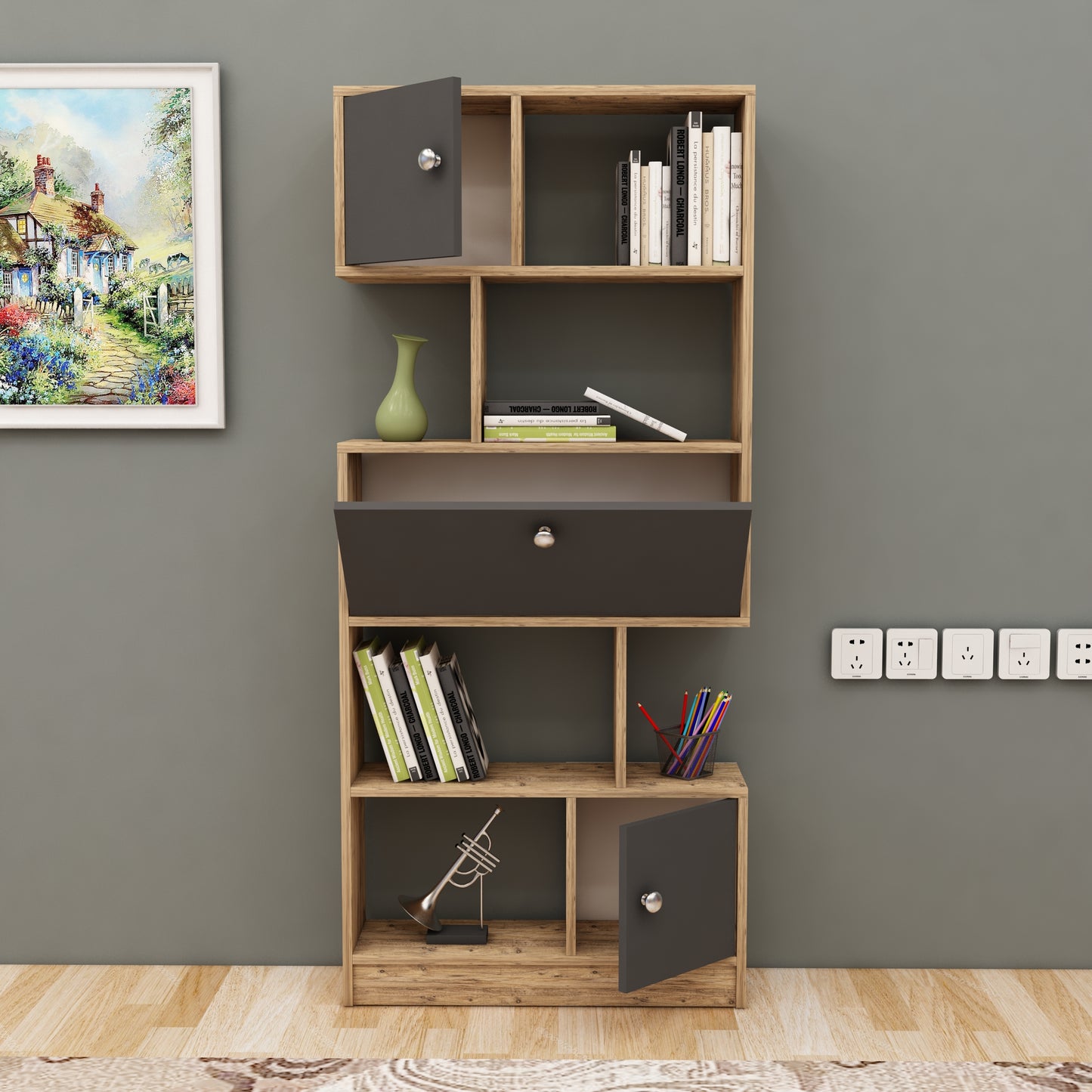 shelving unit, shelf, bookshelf, bookcase, bookcase styling, bookcase decor, bookcase design