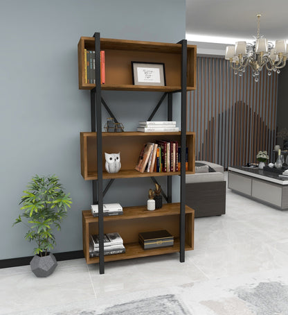 Delano Metal Frame Solid Pine Wood Handmade Bookcase